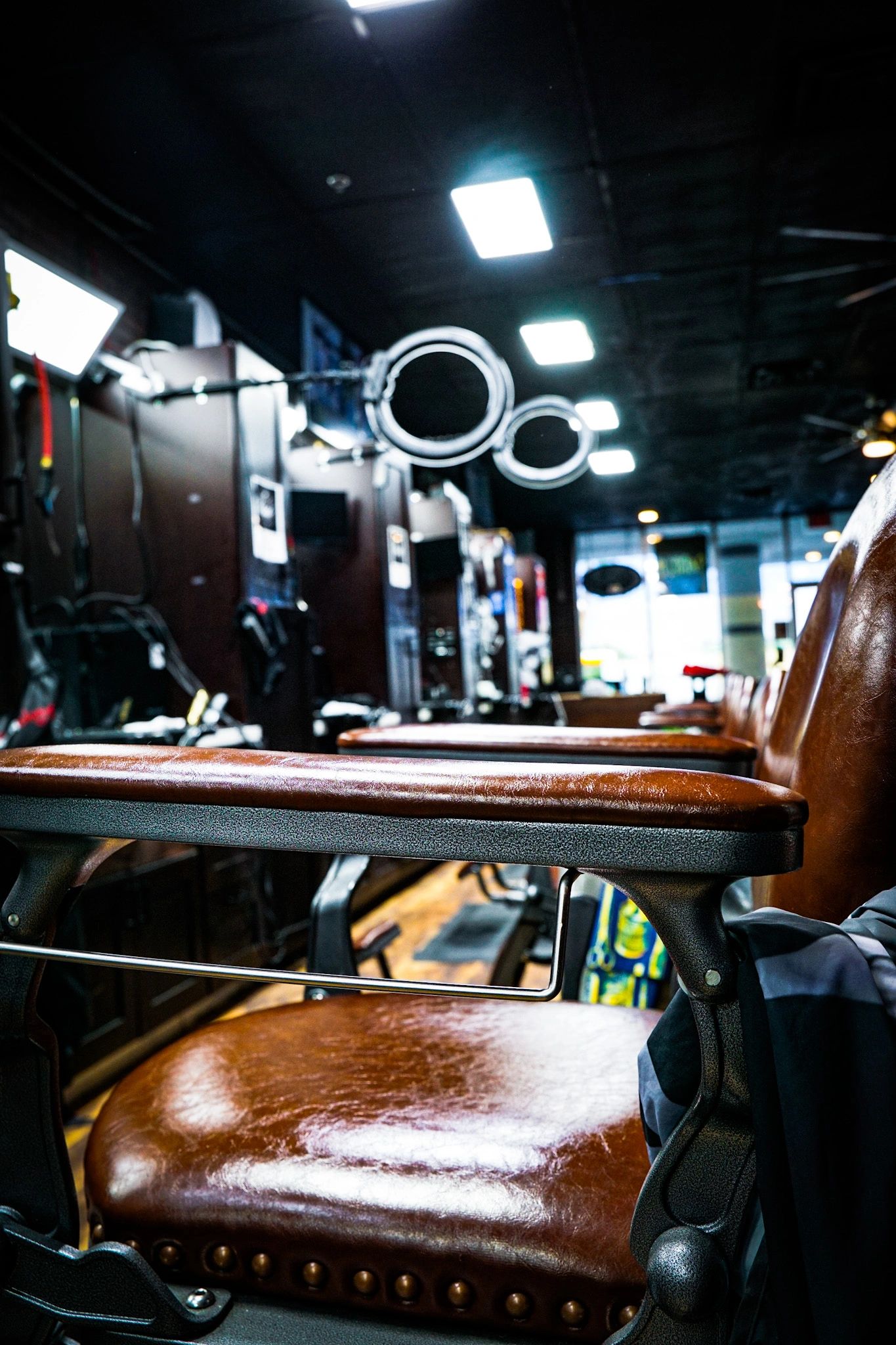 Leather barber chair